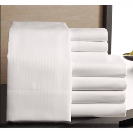 Kd T-250 Satin Striped Cotton Blend Fitted Sheet - Full Size, 6PK KD3179320